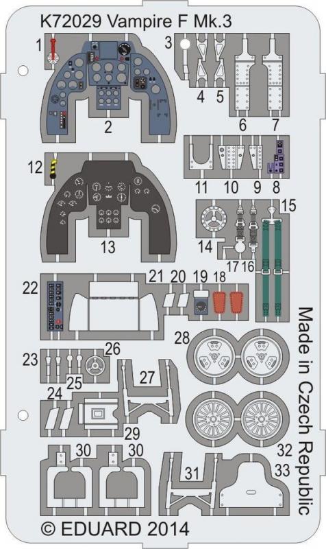 Vampire F Mk.3 Coloured photo-etched parts von MPM