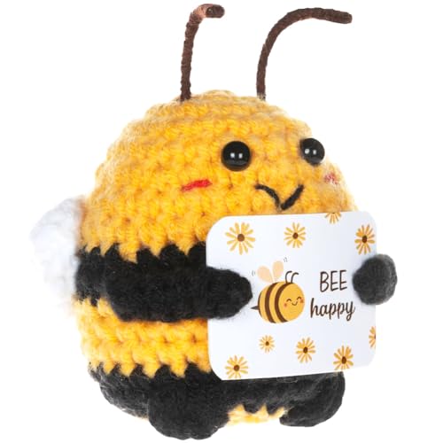 MPQDFG Häkelpuppe Kreative Gestrickte Wolle Fat Bee Puppe Schön Handarbeit Interessante Tasche Kunst und Handwerk Kunstwerke Gestrickte Puppe Glückliche Geschenke für Emotionale Freunde und Eltern von MPQDFG