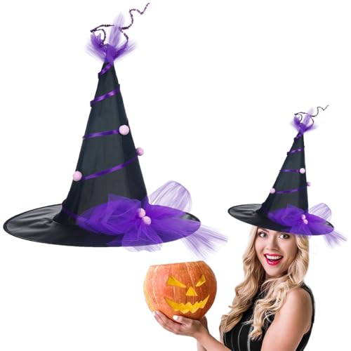 MPQDFG Halloween Hexenhut, Hexenzubehör, Halloween Partyhut Kostümzubehör, Magierhut Dekoration Kostüm Cosplay Für Halloween Party Party Geschenk Urlaub Verkleidung von MPQDFG