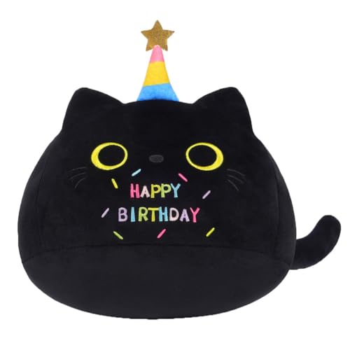 MPQDFG Schwarze Katze Plüschtiere, 20cm Alles Gute zum Geburtstag Katze Plüschkissen, Stofftier zum Kuscheln & Spielen, Plüschkissen Puppe Geschenk für Fans Kinder Mädchen Jungen MPQDFG Schwarze Katze Plüschtiere, 20cm Alles Gute zum Geburtstag Katze Plüschkissen, Stofftier zum Kuscheln & Spielen, Plüschkissen Puppe Geschenk für Fans Kinder Mädchen Jungen von MPQDFG
