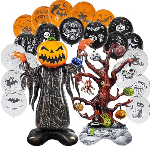 22 Stück Halloween Luftballon Kürbis, Luftballons Orange, Halloween Deko Luftballons XXL, Folienballon Stehend, Horror Deko Party Balloon, für Party Garten 22 Stück Halloween Luftballon Kürbis, Luftballons Orange, Halloween Deko Luftballons XXL, Folienballon Stehend, Horror Deko Party Balloon, für Party Garten von MPXEAVG