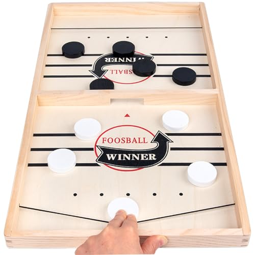 Air Hockey,Tischhockey,Hockey Brettspiel,2in1 Interaktion Tischhockey Katapult,Tabletop Spiele,Schnelles Sling-Puck-Spiel,Eltern-Kind Interaktion Spiel,Airhockey Tisch Kinder,Super Winner(35 * 22.3cm) von MPXEAVG