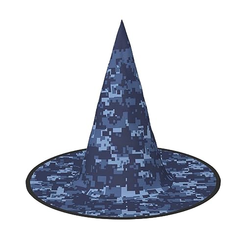 MQGMZ Mqgmzblue Camouflage-Muster Druck bezaubernd Halloween Hexenhut niedlich faltbar spitz Neuheit Hexenhut Kinder Erwachsene von MQGMZ