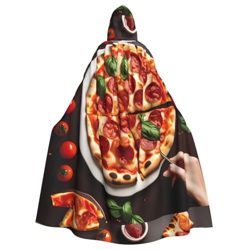 MQGMZ Pizza-Lebensmittel-Druck, Halloween-Kapuzenumhang, Karneval, Mottoparty-Dekorationen, Cosplay-Kostüme, Themendekoration von MQGMZ