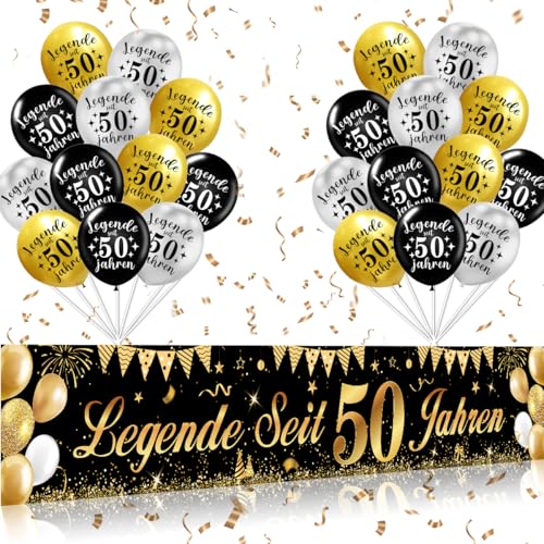 Deko 50. Geburtstag Mann,Legende Seit 50 Jahren Glitzerbanner, Banner 50 Geburtstag Mann Frau,50 Geburtstag Deko,Luftballon 50 Geburtstag, 50 Geburtstag Mann Deko,Deko 50. Geburtstag von MQIAN