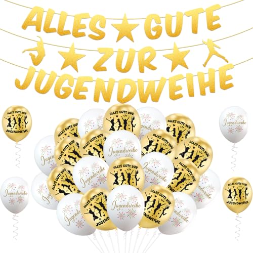 Jugendweihe Deko, Alles Gute zur Jugendweihe Girlande Banner Ballon Luftballons von MQIAN