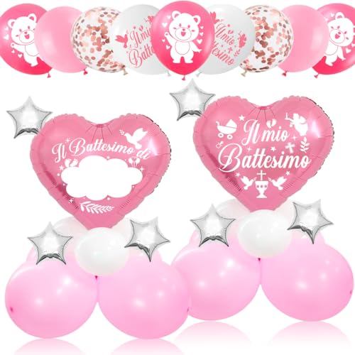 Set mit 2 Luftballons zur Taufe, Mädchen, Dekoration, Meine Taufe, Luftballons zur Taufe, Mädchen, Dekoration für Taufe, Mädchen, Luftballons für Mädchen von MQIAN