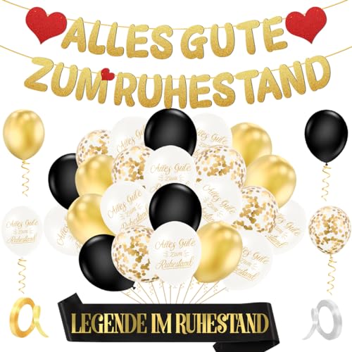 Vormontiert Rente Deko,Ruhestand Deko, Alles Gute Zum Ruhestand Girlande, Girlande Ruhestand, Rente Gut, Luftballons Ruhestand von MQIAN