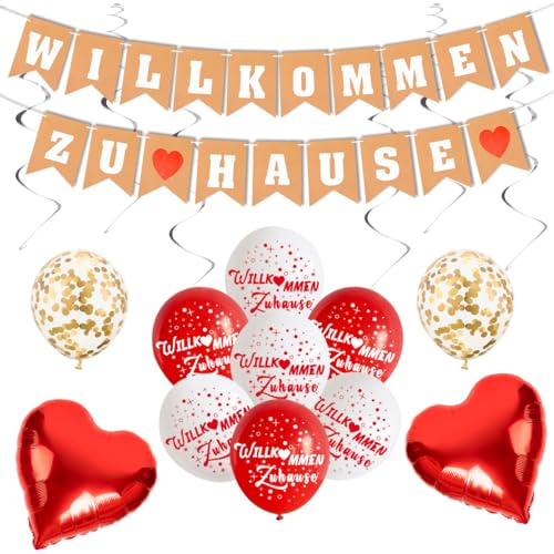 Willkommen Zuhause deko, Herzlich Willkommen Girlande,Welcome Home Baby, Willkommen Zuhause Luftballons, Willkommen Baby von MQIAN