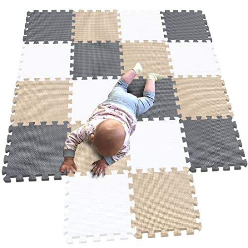 MQIAOHAM® 18 Stücke Baby puzzelmatten für Babys spielmatte Kinder puzzlematte Teppich G301018-101110112 von MQIAOHAM