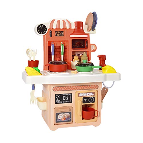 MQODLFP 23 StüCke Kinder Spielhaus KüChe Spielzeug Set Sound Und Licht Sound Effekte Kinder Kochen Utensilien Rot von MQODLFP