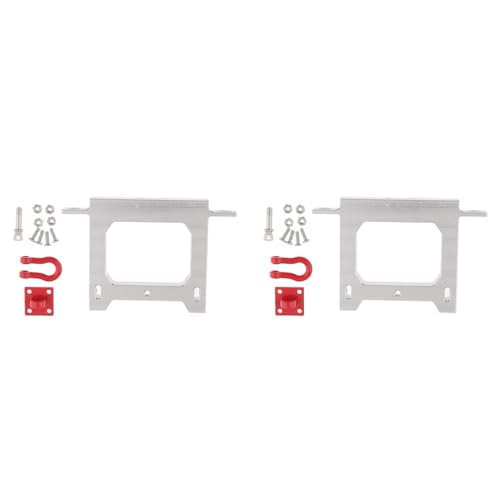 MQODLFP 2X Heck StoßStange Aus Metall mit AnhäNger Kupplung Haken für C14 C24 B16 B36 B14 B24 FY004 RC Lastwagen Auto Upgrade Teile Zubehör von MQODLFP