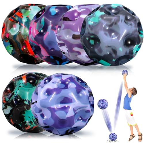 6 Stück Astro Jump Ball, Moon Space Ball Mini Bouncing Ball Toy,7cm Hohe Springender Gummiball Sprünge Globe Bouncing Ball, Mini Astro Jumpball Bouncy Ball für Kinder Im Freien von MQVXT