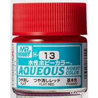 MR HOBBY - GUNZE H-013 Mr Hobby -Gunze Aqueous Hobby Colors (10 ml) Flat Red [30 von MR. HOBBY