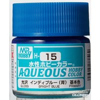 MR HOBBY - GUNZE H-015 Mr Hobby -Gunze Aqueous Hobby Colors (10 ml) Bright Blue [30 von MR. HOBBY