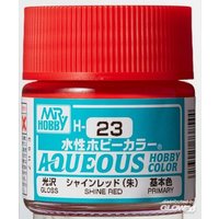 MR HOBBY - GUNZE H-023 Mr Hobby -Gunze Aqueous Hobby Colors (10 ml) Shine Red [30 von MR. HOBBY