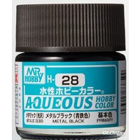 MR HOBBY - GUNZE H-028 Mr Hobby -Gunze Aqueous Hobby Colors (10 ml) Metal Black [30 von MR. HOBBY