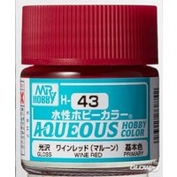 MR HOBBY - GUNZE H-043 Mr Hobby -Gunze Aqueous Hobby Colors (10 ml) Wine Red [30 von MR. HOBBY