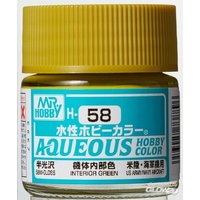 MR HOBBY - GUNZE H-058 Mr Hobby -Gunze Aqueous Hobby Colors (10 ml) Interior Green [30 von MR. HOBBY