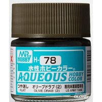 MR HOBBY - GUNZE H-078 Mr Hobby -Gunze Aqueous Hobby Colors (10 ml) Olive Drab (2) [30 von MR. HOBBY