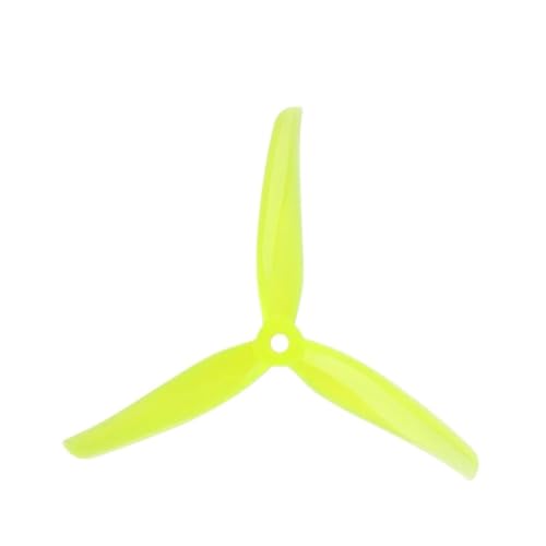 6 Paar Tri-Propeller, kompatibel mit F5, kompatibel mit Xing-E 2207-Motor, 12,7 cm, 5140, kompatibel mit RC FPV-Racing-Drohnenteilen (6 Paar F5 gelb) von MRHZKE