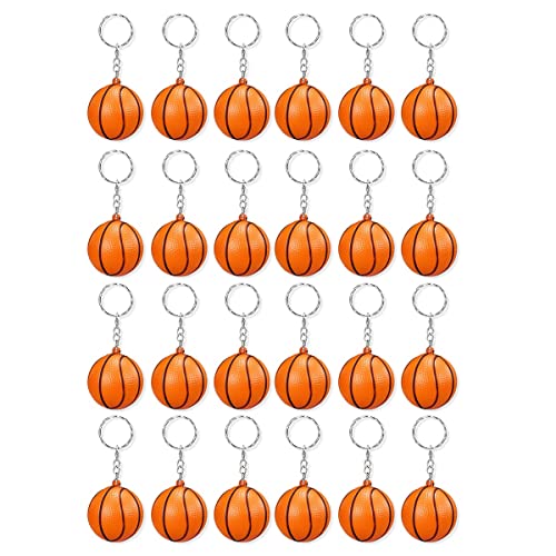 MRNHA 24Er-Pack Basketball-SchlüSselanhäNger, Mini-Basketball-Stressball-SchlüSselanhäNger, Sportball-SchlüSselanhäNger, Schulkarnevalsbelohnung für Kinder von MRNHA