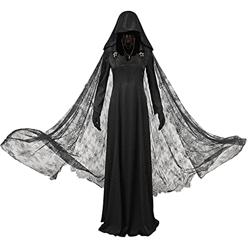 Damen Lady Langes Kleid Cosplay Kostüm Halloween Lady White Robe Rock Anzug für Halloween (Weiblich-Medium, Tochter) von MROZUL