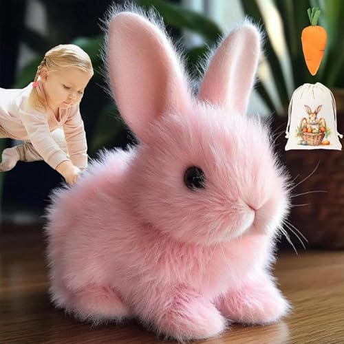 MRRTIME Easter My Realistic Bunny Toy, Interactive Bunny Realistic Bunny - Jumping, Twitching, and Shaking Ears, Bunny Realistic Bunny Toy, Realistic Bunny, Realistic Bunny Toys (pink) von MRRTIME