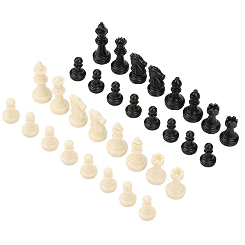 32 Standard -Schach -Stücke, ABS -Schachküche für Turnierschwarz und Weiß mit Guter Verarbeitung, Leichtem, Tragbarem, Toller für Schachturnierspieler und Liebhaber von MRSTORY