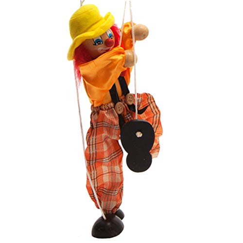 Lustige Bunte Pull String Puppenspiel Vintage Clown Holz Marionette Handwerk Spielzeug Joint Aktivität Puppe Geschenke Weihnachtsschmuck Safe Materialien Bright Farben 25 Cm von MRSTORY