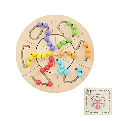 Frühes Lernen Hölzerner Perlen Plattentable Spielzeug Denkt, Farbenfrohe Perlen Rolling Ball für Montessori Holzperlen Spielzeug Farbart Matching Game Frühes Lernen Hölzerner Perlen Plattentable Spielzeug Denkt, Farbenfrohe Perlen Rolling Ball für Montessori Holzperlen Spielzeug Farbart Matching Game von MRSTORY