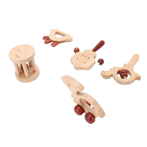 MRSTORY Hölzernes Baby Rasseln Spielzeug Set Natürlicher Sicherer Kinderkranker Multifunktionales Kind Greifen Shaker Rasseln Spielzeug für Neugeborene Babys 5pcs MRSTORY Hölzernes Baby Rasseln Spielzeug Set Natürlicher Sicherer Kinderkranker Multifunktionales Kind Greifen Shaker Rasseln Spielzeug für Neugeborene Babys 5pcs von MRSTORY