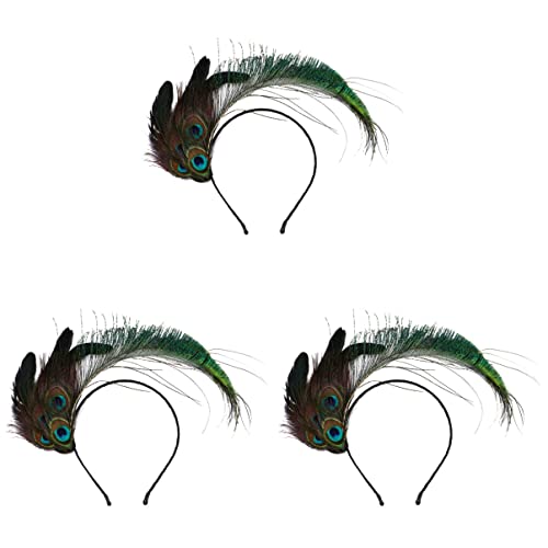 MRVAKDYDI Fascinator Spitze Feder Hut für Frauen, 1 stücke Pfau Stirnband Facinator mit Pfau Tee Party Hut for Frauen Fascinator Stirnband von MRVAKDYDI