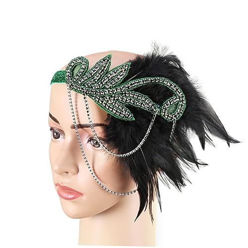 MRVAKDYDI Fascinator Spitze Feder Hut für Frauen, 2 Pcs 1920s Kopfschmuck Kopfstück Roaring Stirnband Bohemian Quasten Haar Band Stirnband Hut Charming Braut(Picture 1,1 count (Pack of 1)) von MRVAKDYDI