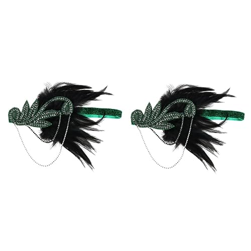 MRVAKDYDI Fascinator Spitze Feder Hut für Frauen, 2 Pcs 1920s Kopfschmuck Kopfstück Roaring Stirnband Bohemian Quasten Haar Band Stirnband Hut Charming Braut(Picture 1x2pcs,1 count (Pack of 1)) von MRVAKDYDI