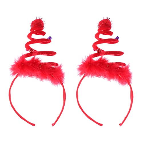 MRVAKDYDI Fascinator Spitze Feder Hut für Frauen, 2 stücke Weihnachten Baum Stirnband Weihnachten Party Tasche Füllstoffe Weihnachten Baum Headwear(Green) von MRVAKDYDI