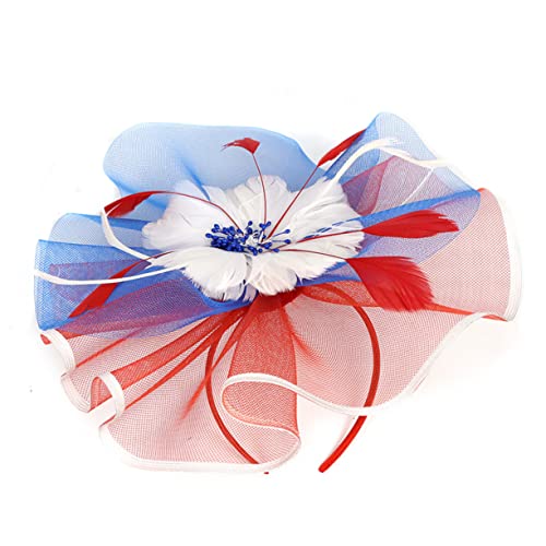 MRVAKDYDI Fascinator Spitze Feder Hut für Frauen, Feder Haarreif Stirnband Feder Kopfbedeckung(Picture 5,One Size) von MRVAKDYDI