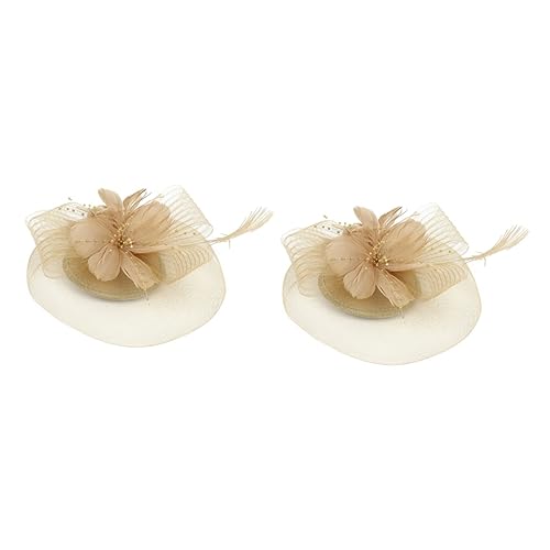 MRVAKDYDI Fascinator Spitze Feder Hut für Frauen, Netz-Stirnband, Haar-Stirnband for Frauen und Mädchen, modisch, leicht, bequem(Picture 3x2pcs) von MRVAKDYDI