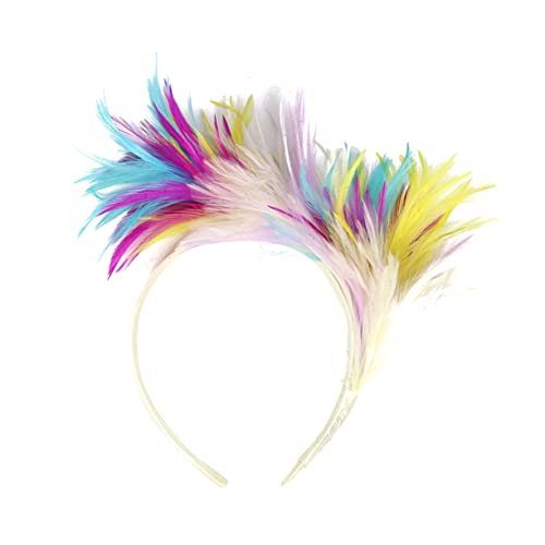 MRVAKDYDI Fascinator Spitze Feder Hut für Frauen, Rote Feder Stirnband 1 stücke Kopfschmuck Tanz Rot Hut Stirnband Hippie(Picture 2,One Size) von MRVAKDYDI