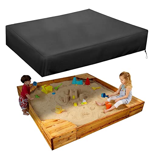 Sandkasten Abdeckung, Outdoor Garden Abdeckplane Sandkasten, Square Sandkastenabdeckung, 210D Oxford-Tuch Wasserdicht, Winddicht, Staubdicht, Geeignet Zum Schutz Von Kinderspielzeug (160x160cm) von MRWiZMS