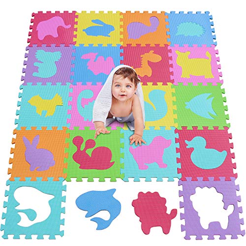 MSHEN 18 TLG. Puzzlematte Spielmatte Kinderteppich Spielteppich Schaumstoffmatte Kinder Matte Lernteppich schadstofffrei-5354G3009 von MSHEN