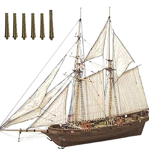 Holz Segelboot Schiff Kit, Klassische Holz Segelboote Maßstab Modell, DIY Montage Boot Kits Home Office Dekoration Geschenke Kinder und Erwachsene, einschließlich 6 Bronze von MSLing