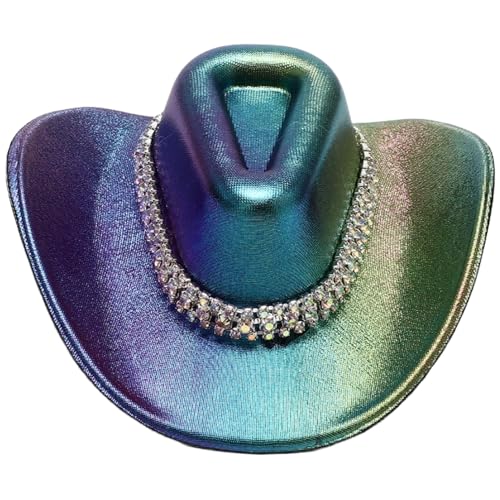 MSemis Glitzernder Weltraum-Cowgirl-Minihut-Haarspange, Glitzer-Outback-Hut mit Flansch, Kostümaccessoire für Disco-Party Dunkelviolett Einheitsgröße MSemis Glitzernder Weltraum-Cowgirl-Minihut-Haarspange, Glitzer-Outback-Hut mit Flansch, Kostümaccessoire für Disco-Party Dunkelviolett Einheitsgröße von MSemis