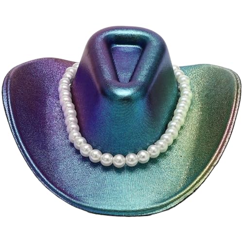MSemis Glitzernder Weltraum-Cowgirl-Minihut-Haarspange, Glitzer-Outback-Hut mit Flansch, Kostümaccessoire für Disco-Party Farbig Einheitsgröße MSemis Glitzernder Weltraum-Cowgirl-Minihut-Haarspange, Glitzer-Outback-Hut mit Flansch, Kostümaccessoire für Disco-Party Farbig Einheitsgröße von MSemis