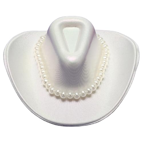 MSemis Glitzernder Weltraum-Cowgirl-Minihut-Haarspange, Glitzer-Outback-Hut mit Flansch, Kostümaccessoire für Disco-Party Weiß A Einheitsgröße MSemis Glitzernder Weltraum-Cowgirl-Minihut-Haarspange, Glitzer-Outback-Hut mit Flansch, Kostümaccessoire für Disco-Party Weiß A Einheitsgröße von MSemis