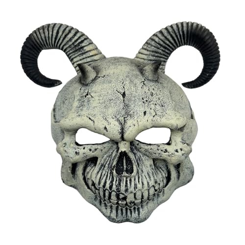 MSemis Gruselige Skelettmaske Tier-Totenkopfmasken Gothic-Ziegenkopf-Gesichtsbedeckung für Halloween-Kostümparty Knochenfarbe B Einheitsgröße MSemis Gruselige Skelettmaske Tier-Totenkopfmasken Gothic-Ziegenkopf-Gesichtsbedeckung für Halloween-Kostümparty Knochenfarbe B Einheitsgröße von MSemis