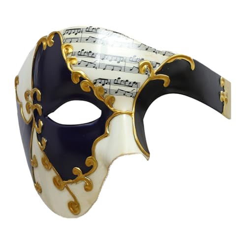 MSemis Halloween Venezianische Maske Steampunk Opernmaske Maskerade Maske Halbe Gesichtsmaske Karneval Fasching Cosplay für Damen Herren Dunkelblau One Size von MSemis