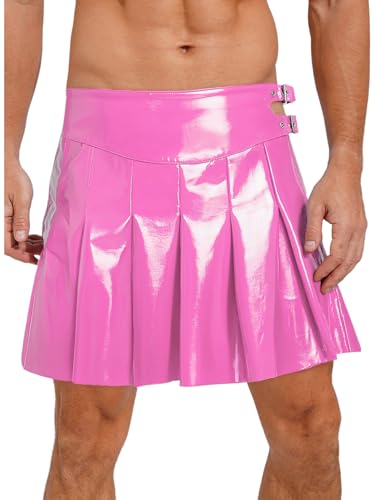 MSemis Herren Römische Gladiatoren Kilt Kostüm Männliches Gladiatorenleder Ritterkostüm für Halloween und Karneval Gladiatoren Schottisches Fasching Kostüm Rosa XXL MSemis Herren Römische Gladiatoren Kilt Kostüm Männliches Gladiatorenleder Ritterkostüm für Halloween und Karneval Gladiatoren Schottisches Fasching Kostüm Rosa XXL von MSemis