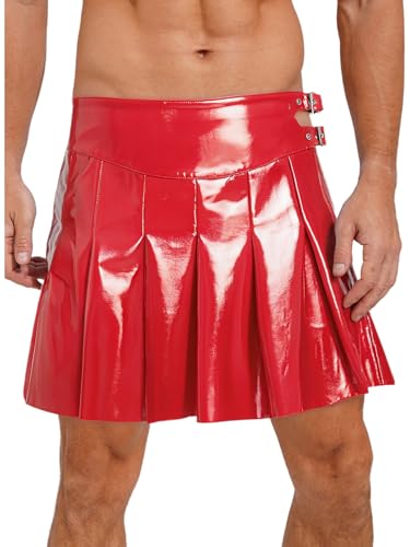MSemis Herren Römische Gladiatoren Kilt Kostüm Männliches Gladiatorenleder Ritterkostüm für Halloween und Karneval Gladiatoren Schottisches Fasching Kostüm Rot L MSemis Herren Römische Gladiatoren Kilt Kostüm Männliches Gladiatorenleder Ritterkostüm für Halloween und Karneval Gladiatoren Schottisches Fasching Kostüm Rot L von MSemis
