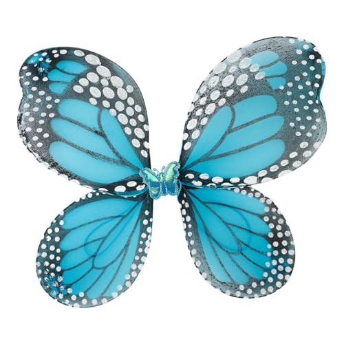 MSemis Kinder Feenflügel Schmetterlingsflügel Elfenkostüm Engels Flügel Fee Prinzessin Cosplay Fotografie Requisiten Blau One Size von MSemis
